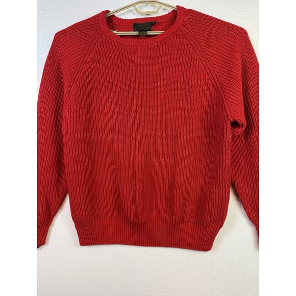 Eddie Bauer Mens Red Cable Knit Pull-Over Sweater Sz XL Long-Sleeve Fisherman - Picture 2 of 6